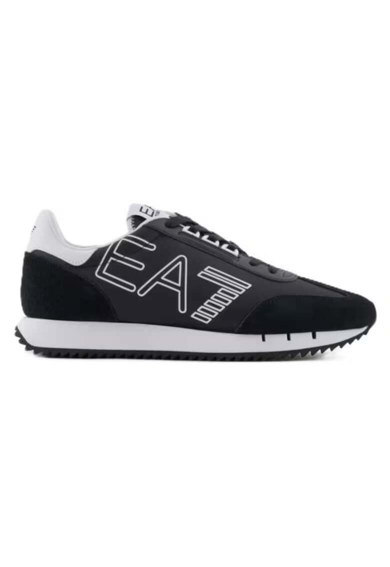 EA7 Pantofi sport pentru Barbati - black white vintage - X8X101-XK257-U448 - Negru - Negru
