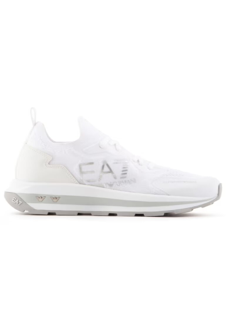 EA7 Pantofi sport pentru Femei - Black White Altura Knit - X8X113-XK269-S308 - Alb - Alb