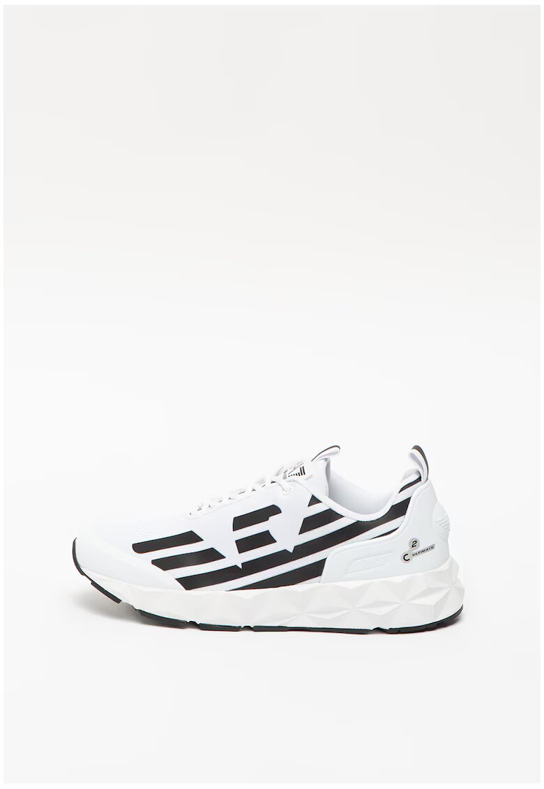 EA7 Pantofi sport unisex de material textil cu aplicatie logo
