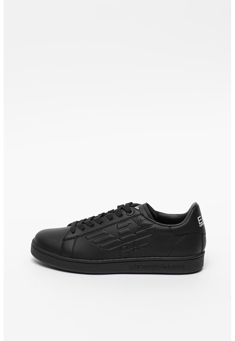 EA7 Pantofi sport unisex de piele cu logo in relief