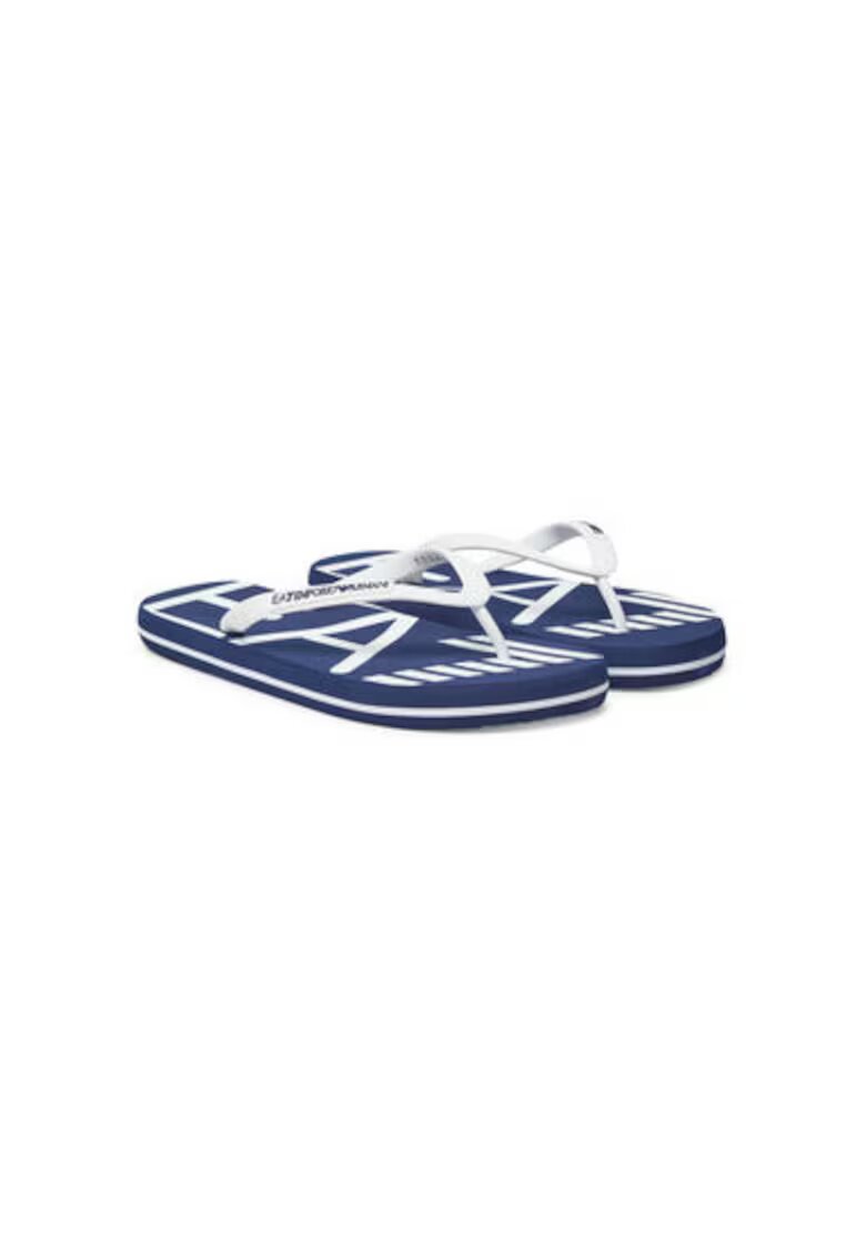 EA7 Papuci flip-flop barbati Emporio Armani - XCQ004 XK196 - Sintetic - Alb/Negru - Alb/Negru