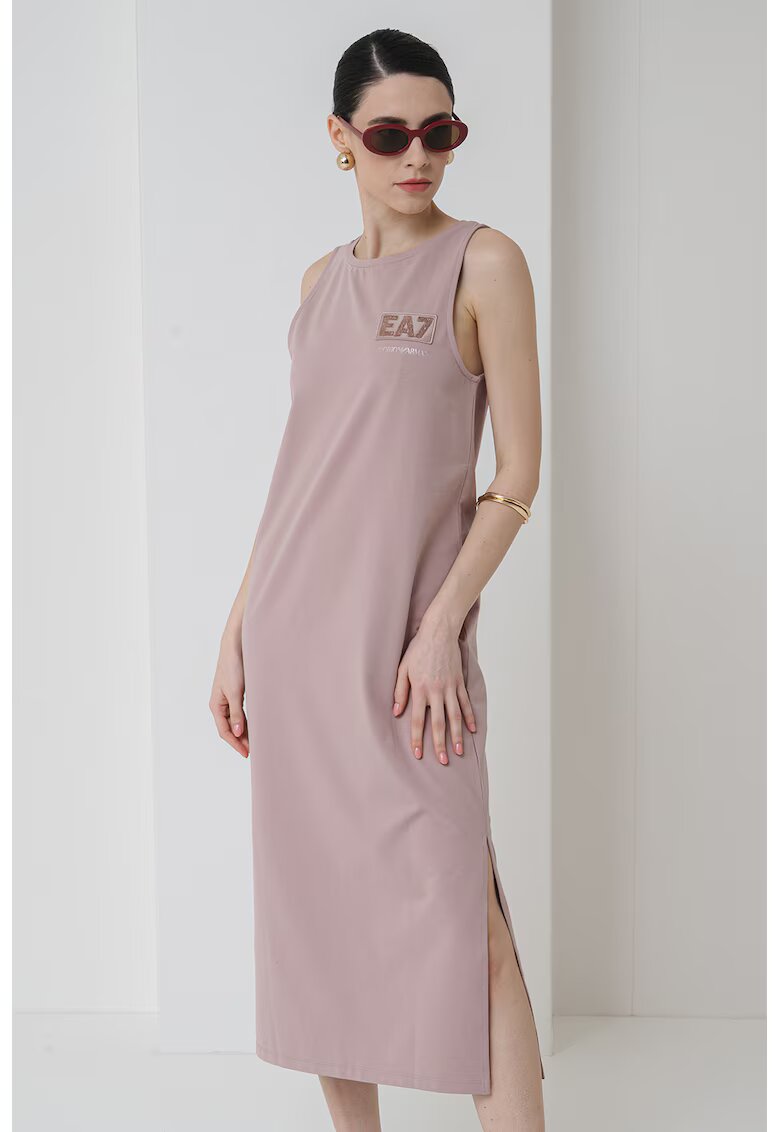 EA7 Rochie midi cu decolteu rotund - Violet deschis