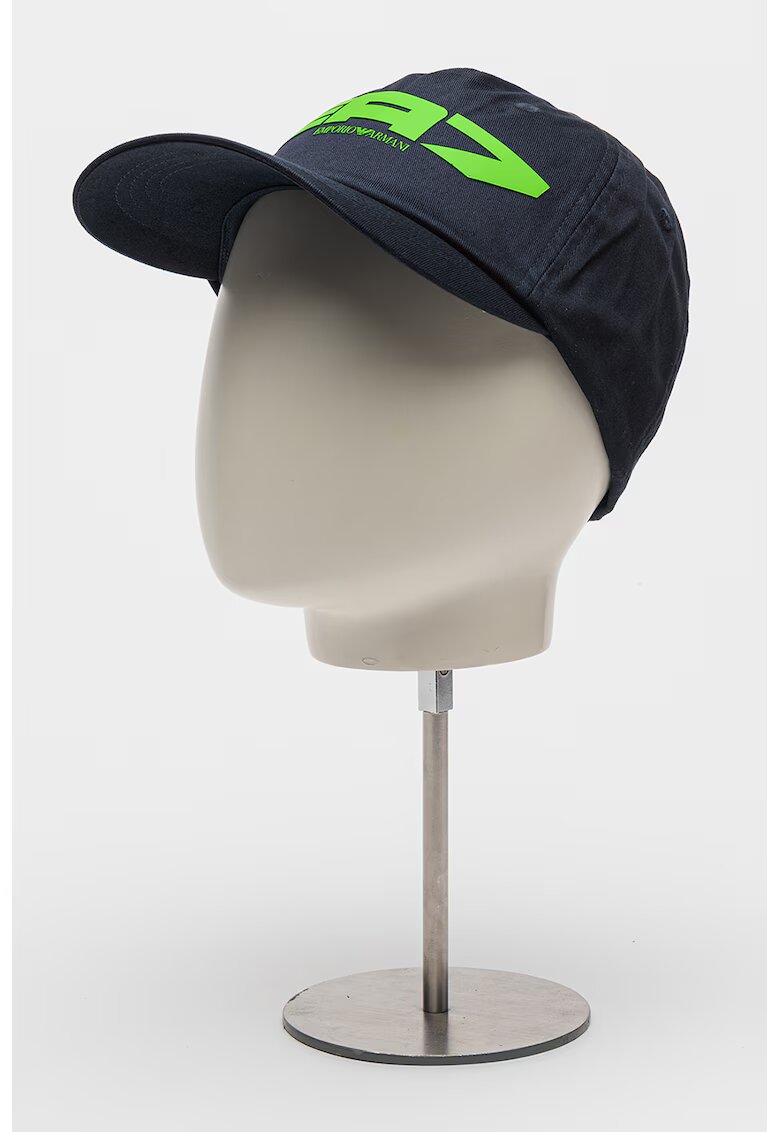 EA7 Sapca baseball unisex cu logo cauciucat - Negru/Verde lime