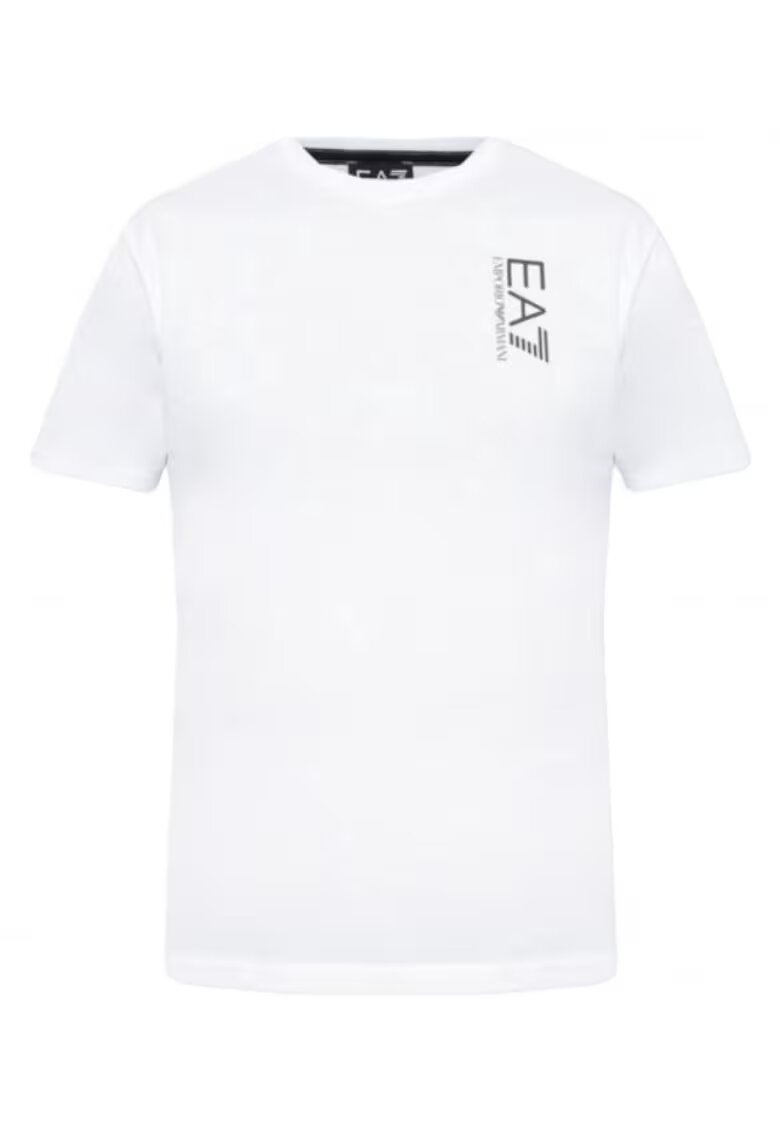 EA7 Tricou barbati - Emporio Armani - Bumbac - Alb - Gri