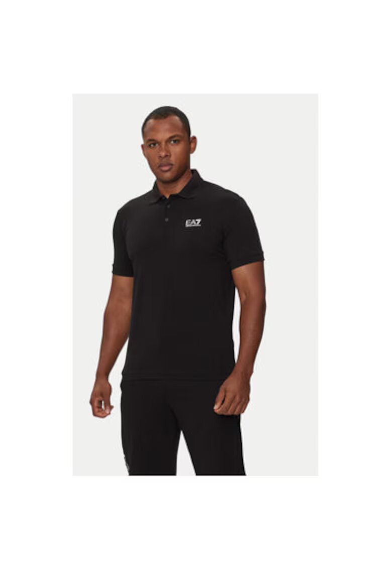 EA7 Tricou barbati - Emporio Armani Bumbac - Negru - Negru