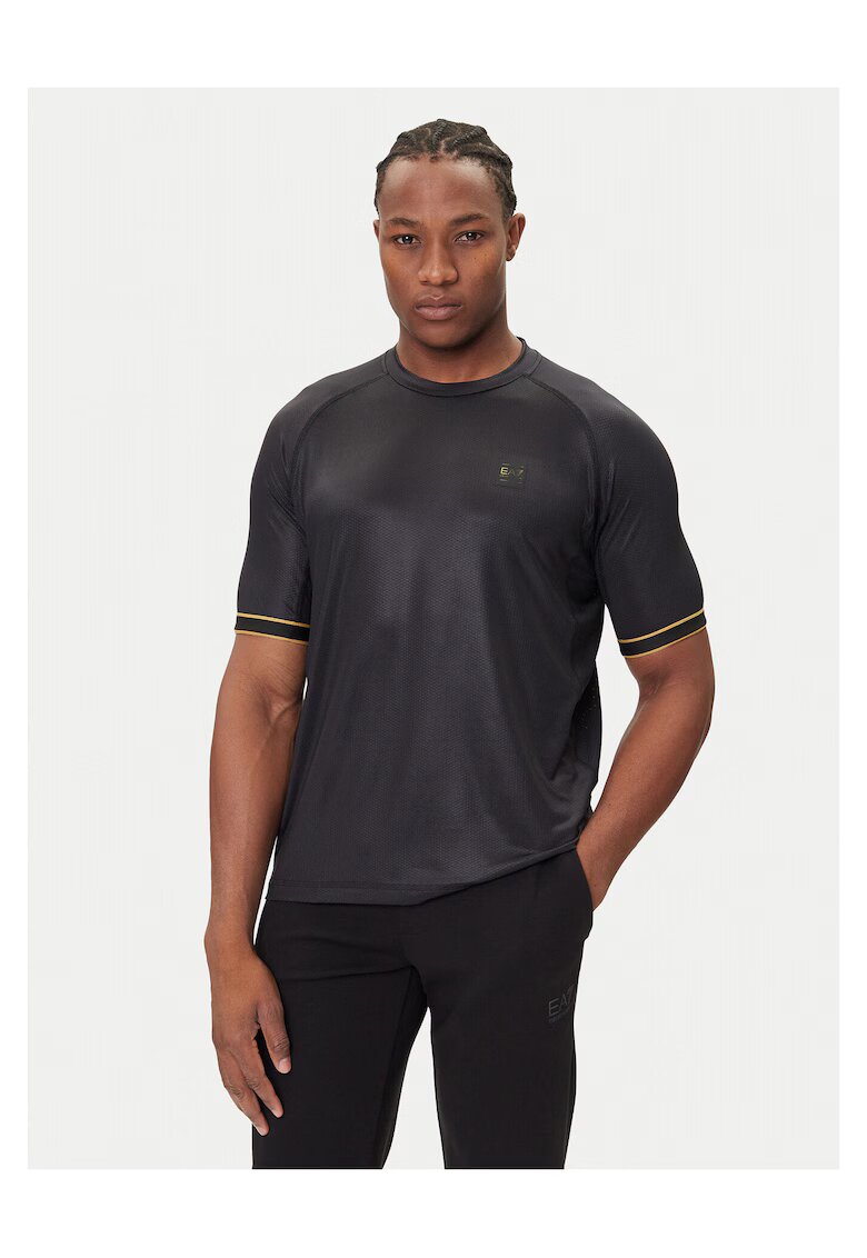 EA7 Tricou barbati negru - 100% bumbac