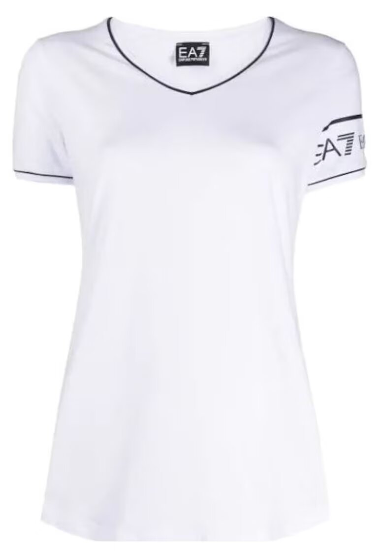 EA7 Tricou croiala regulata si logo -