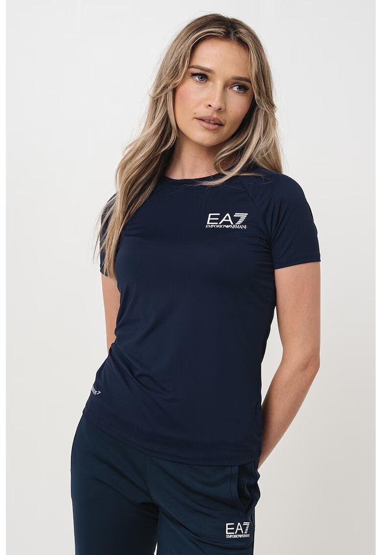 EA7 Tricou cu maneci raglan - Alb/Bleumarin