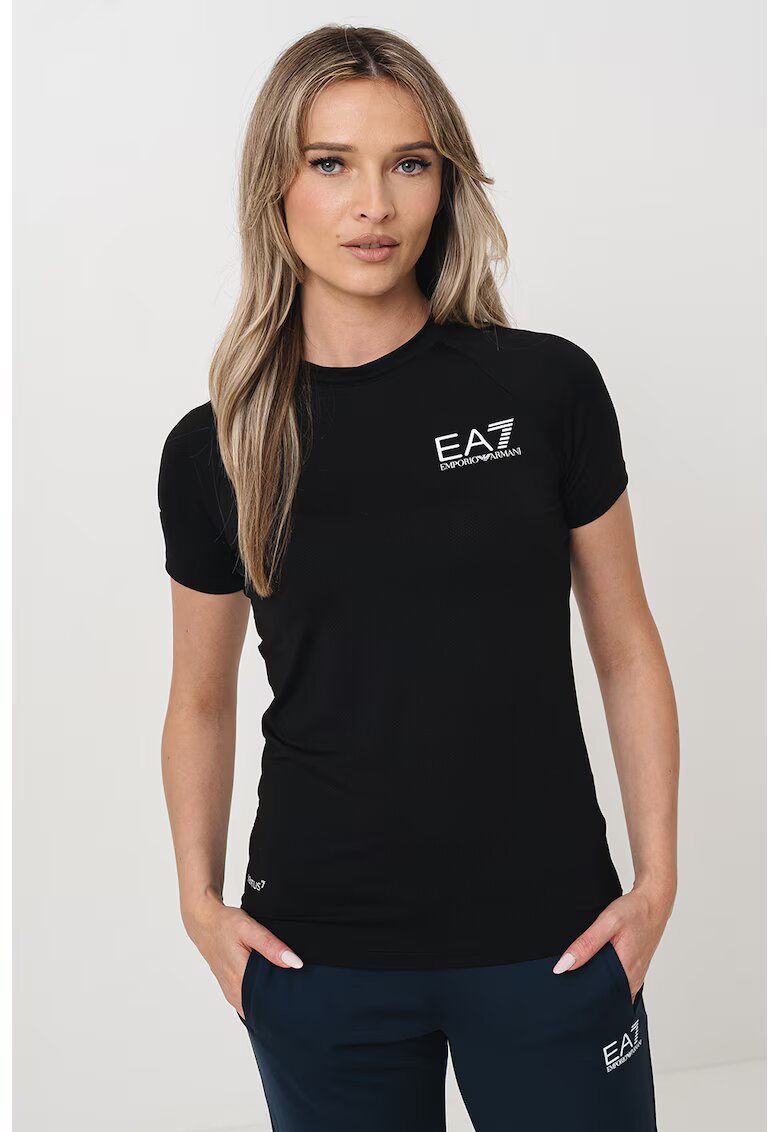EA7 Tricou cu maneci raglan - Alb/Negru
