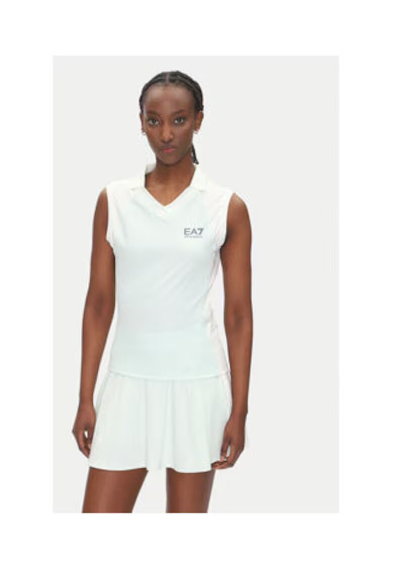 EA7 Tricou dama - Emporio Armani - 7W000200 AF13282 M9040 - albastru pal/alb - 85% poliester - 15% elastan -