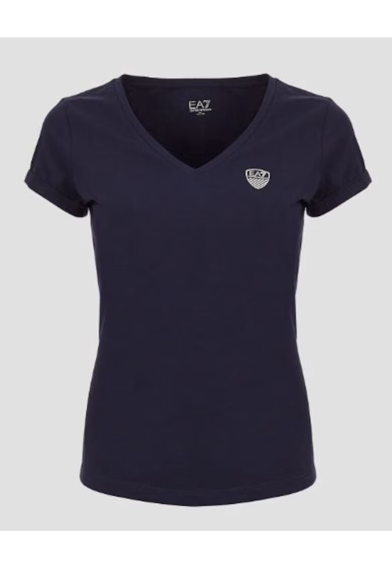 EA7 Tricou din amestec de bumbac cu decolteu in V -