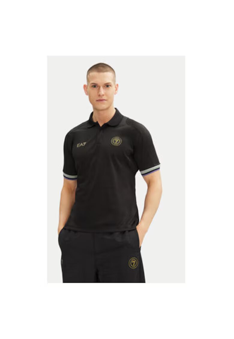 EA7 Tricou polo barbati Emporio Armani - 7M000257 AF13537 - Poliester - Negru - Negru