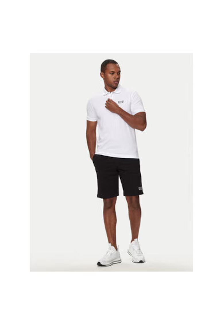 EA7 Tricou polo barbati Emporio Armani - 8NPF14 PJVQZ - Bumbac - XL INTL - Alb