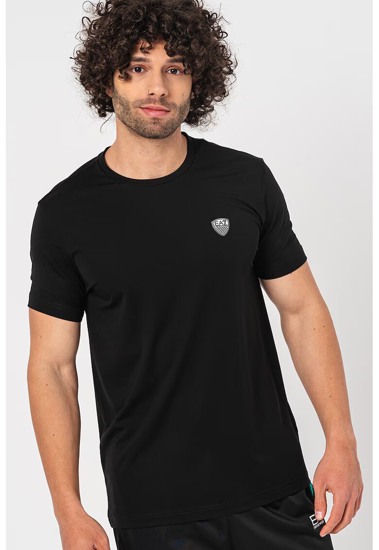 EA7 Tricou regular fit cu logo - Negru