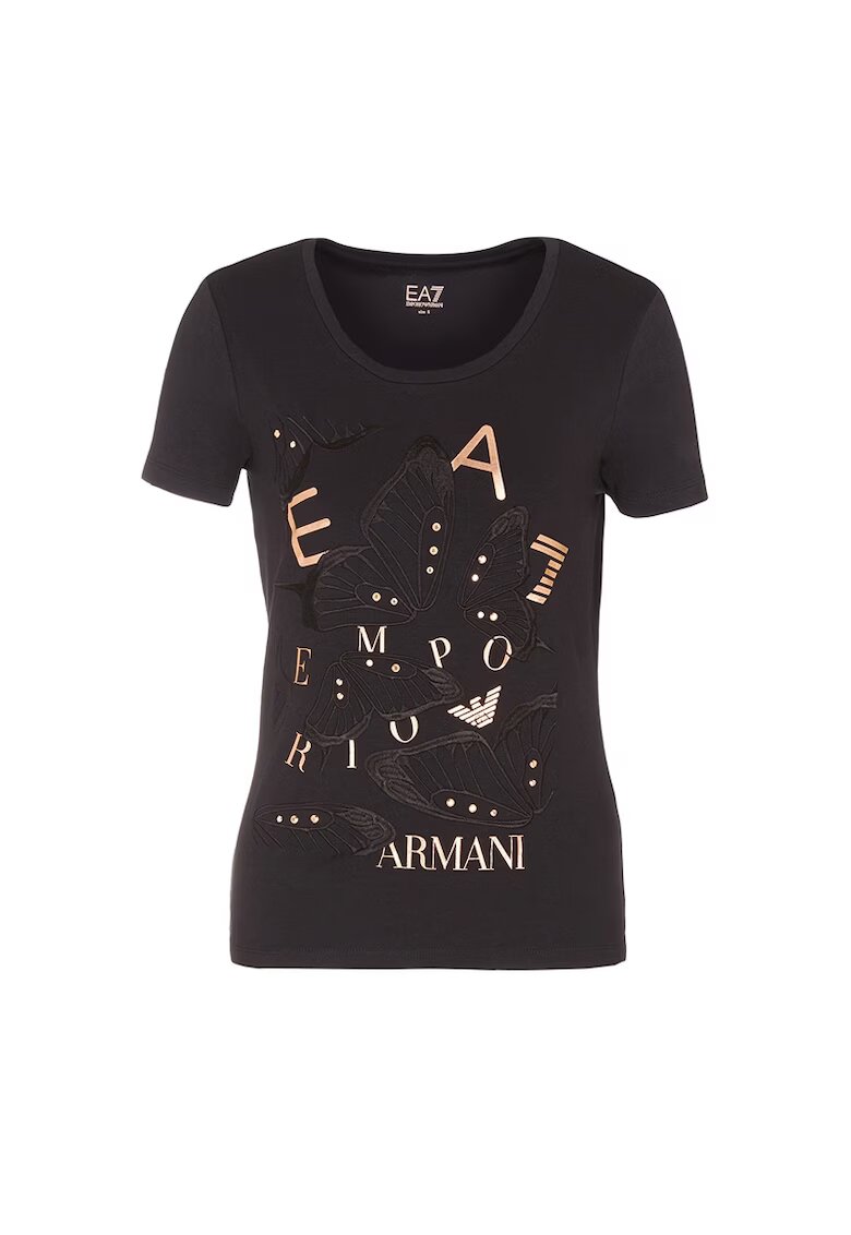 EA7 Tricou W Tee Premium - 3RTT19-TJDZZ-1200 - Femei - Negru - Negru