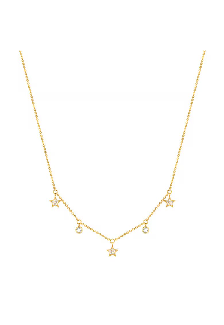 Eastside Colier placat cu aur de 14K - cu pandantive stele - Auriu
