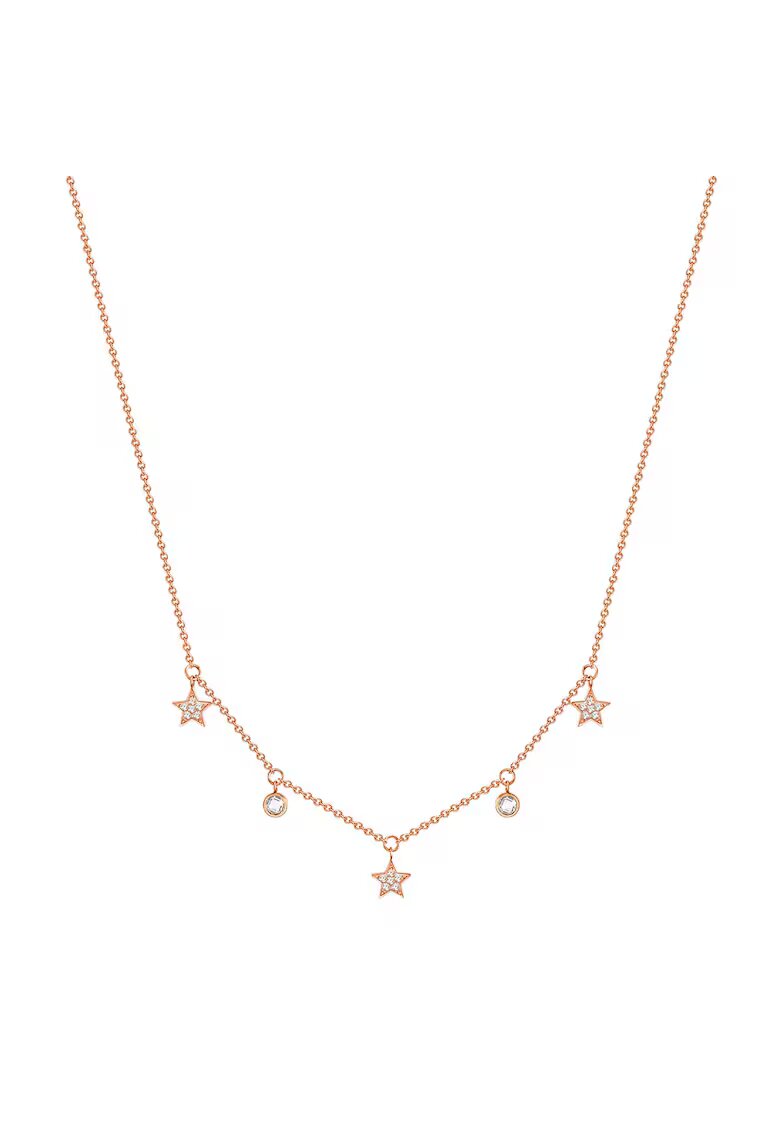 Eastside Colier placat cu aur de 14K - cu pandantive stele - Auriu rose