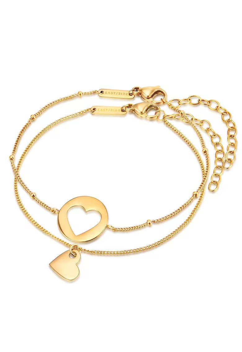 Eastside Set de bratari placate cu aur rose de 18K - 2 piese - Auriu