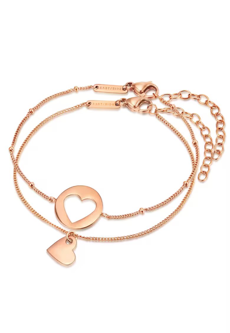 Eastside Set de bratari placate cu aur rose de 18K - 2 piese - Auriu rose