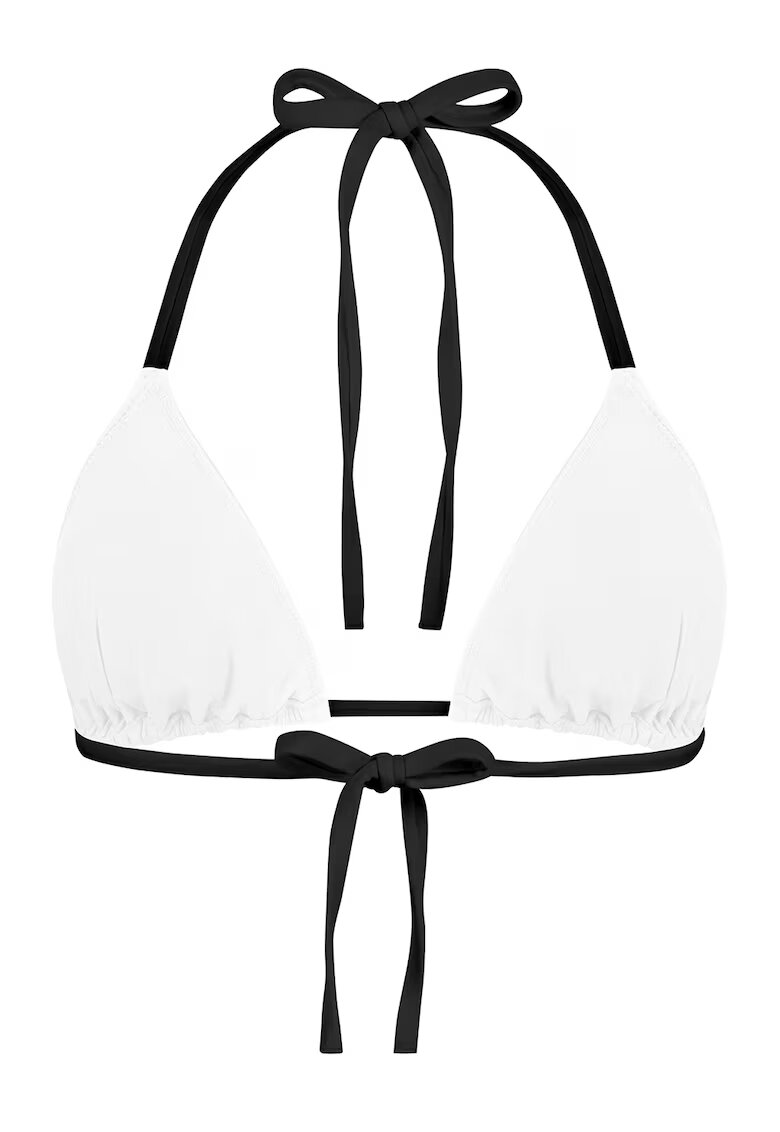 EDOS Sutien de baie cu burete si cupe triunghiulare - Alb/Negru