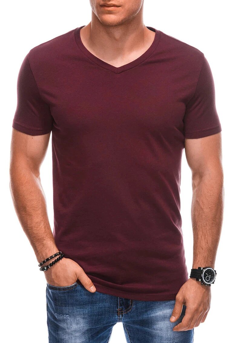 EDOTI Tricou din bumbac cu decolteu in V