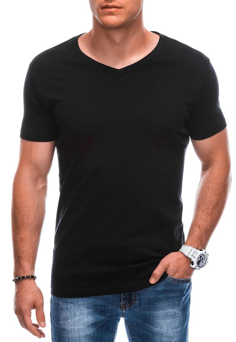 EDOTI Tricou din bumbac cu decolteu in V