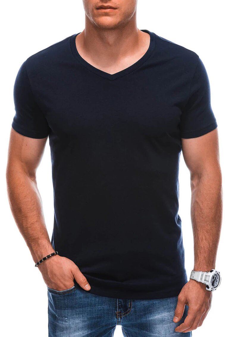 EDOTI Tricou din bumbac cu decolteu in V