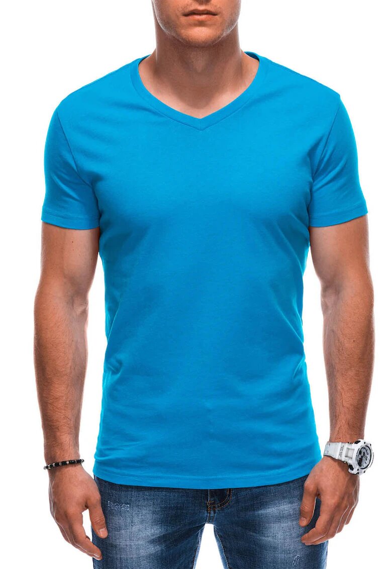 EDOTI Tricou din bumbac cu decolteu in V