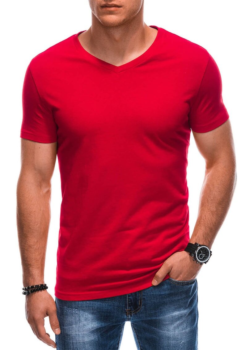 EDOTI Tricou din bumbac cu decolteu in V