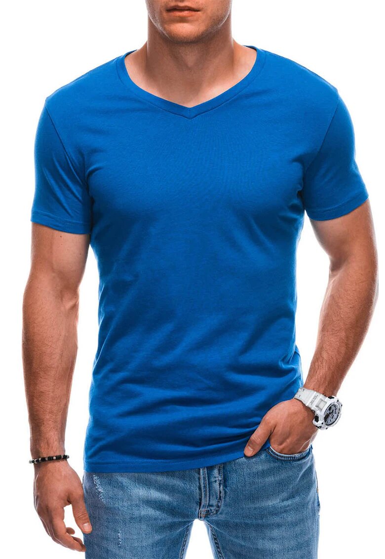 EDOTI Tricou din bumbac cu decolteu in V