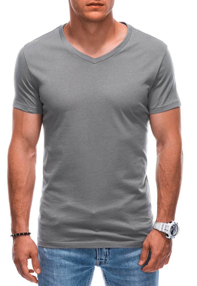 EDOTI Tricou din bumbac cu decolteu in V
