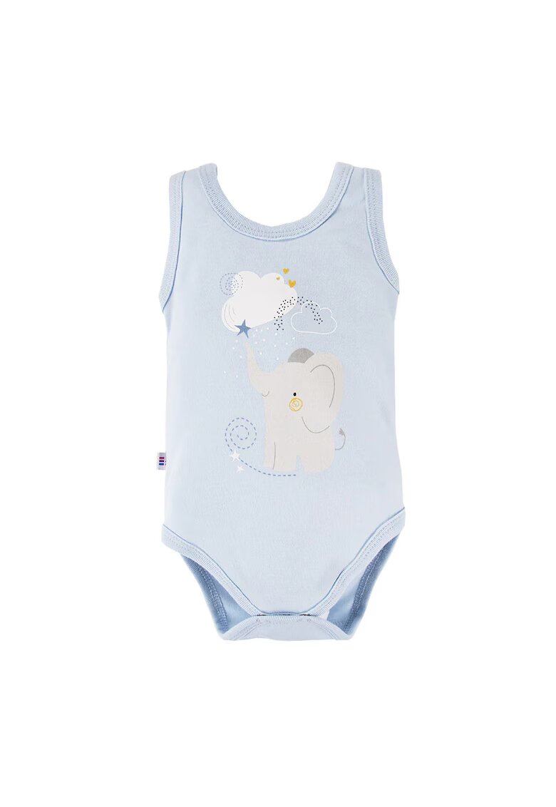 EEVI Body fara maneci cu model elefant - - Mellow - Bleu - pentru baietei - Bleu - Albastru deschis