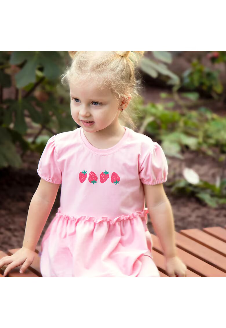 EEVI Rochie cu capsunele - Strawberry and Love - Roz - pentru fetite - Roz