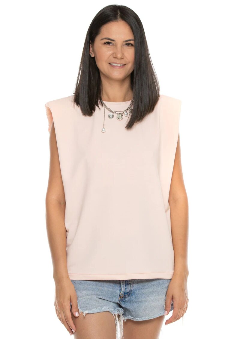 Electra Store Tricou piersica - Roz prafuit