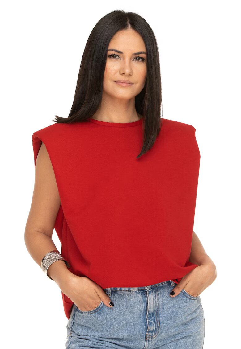 Electra Store Tricou rosu supradimensionat - Rosu