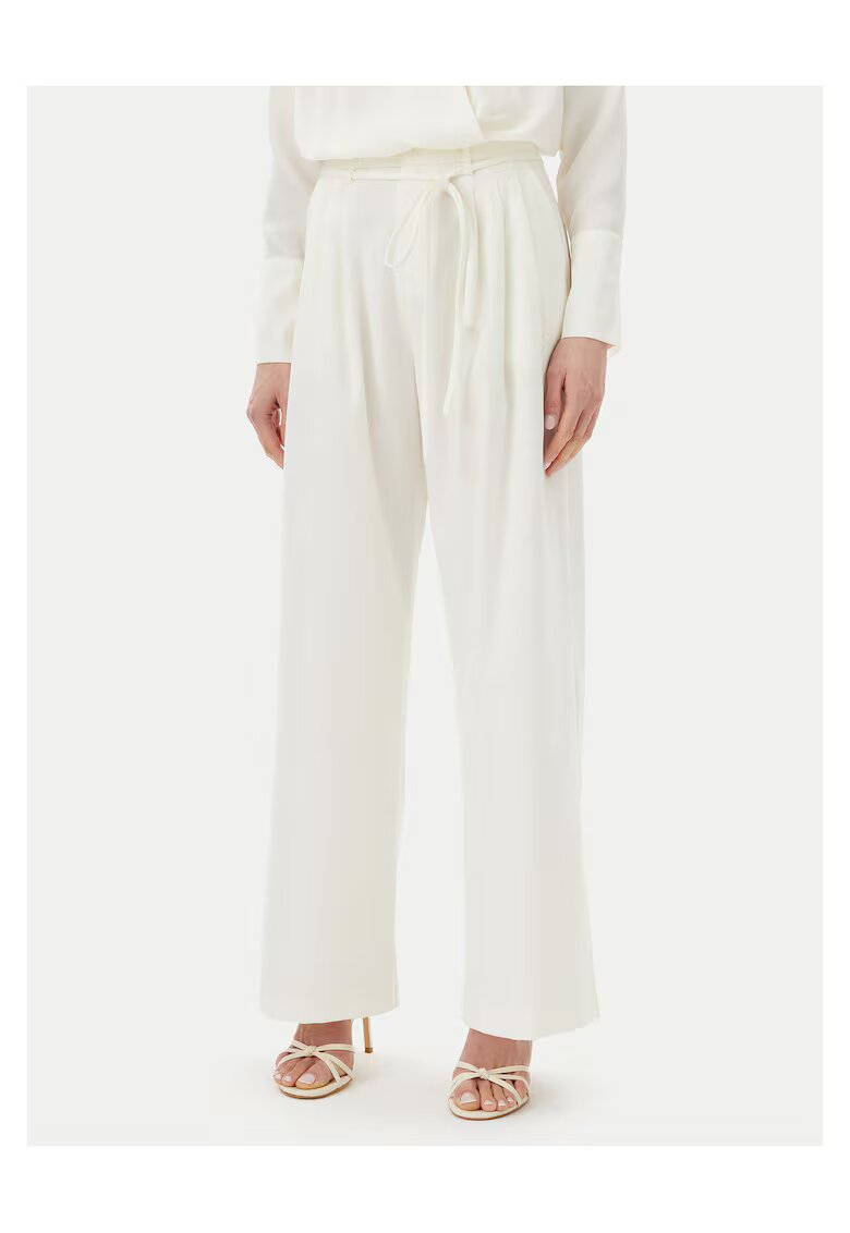 Eleh Pantaloni eleganti pentru dama palazzo - alb