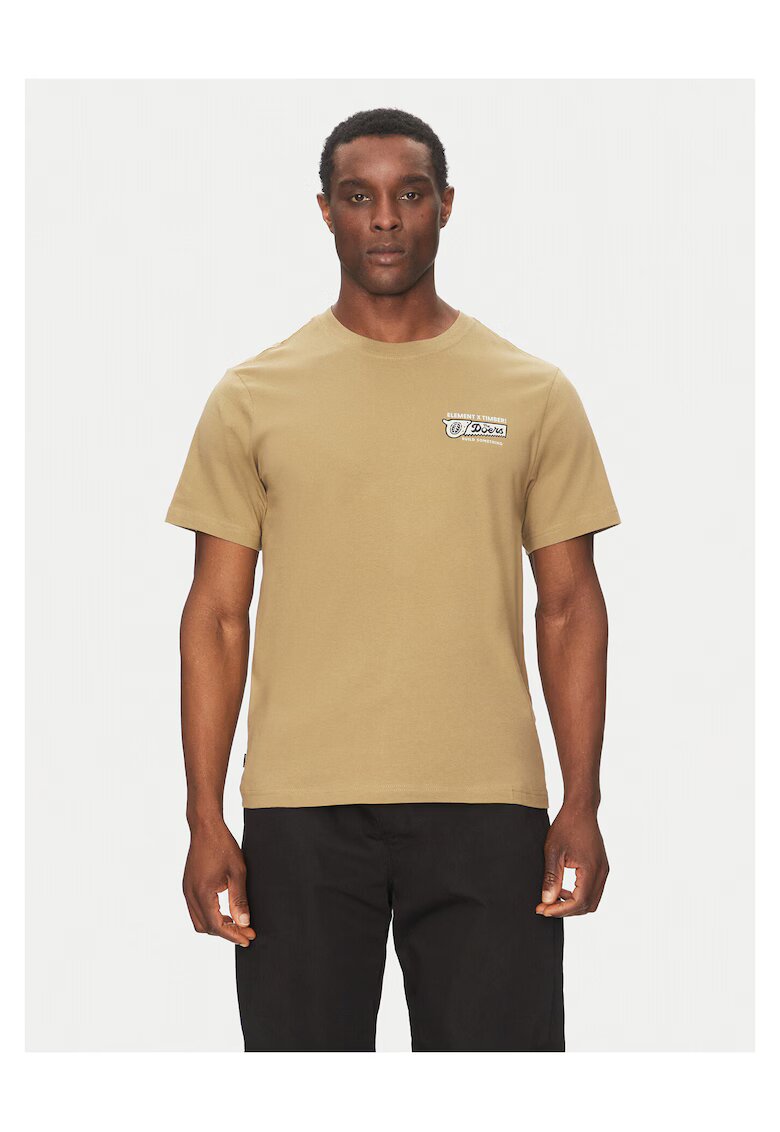 Element Tricou barbat - mustar - bumbac