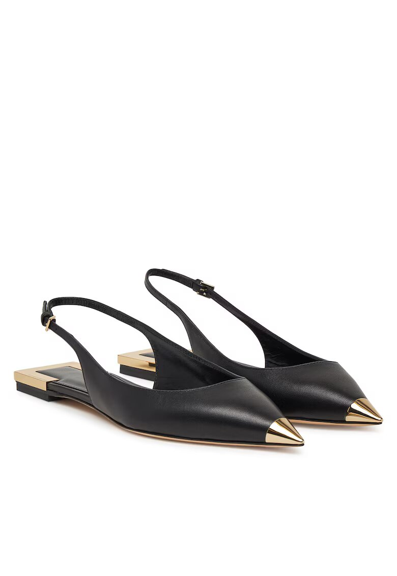 Elisabetta Franchi Balerini dama - piele naturala - negru/auriu
