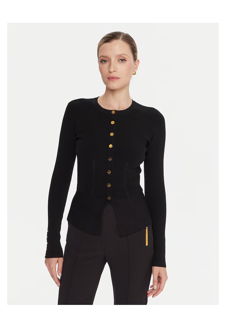 Elisabetta Franchi Cardigan dama negru - pulover elegant
