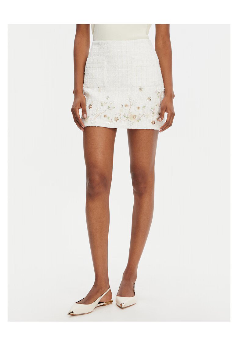 Elisabetta Franchi Fusta mini dama ecru