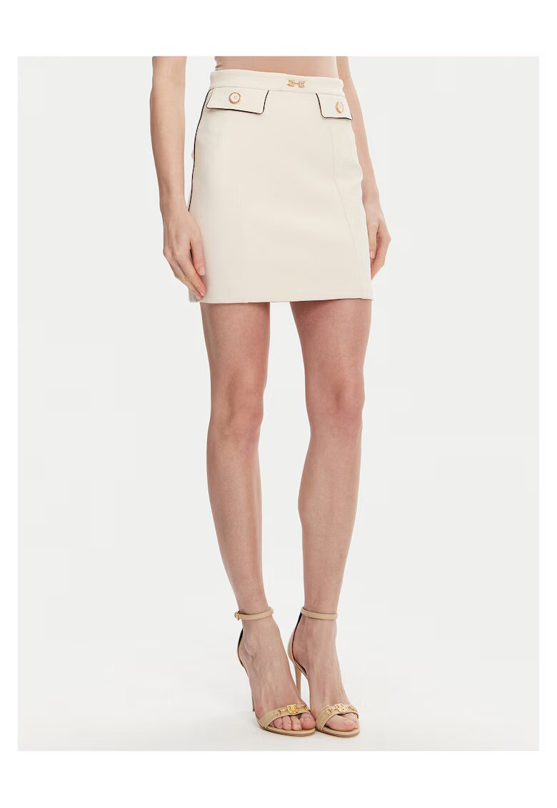 Elisabetta Franchi Fusta mini dama - ecru