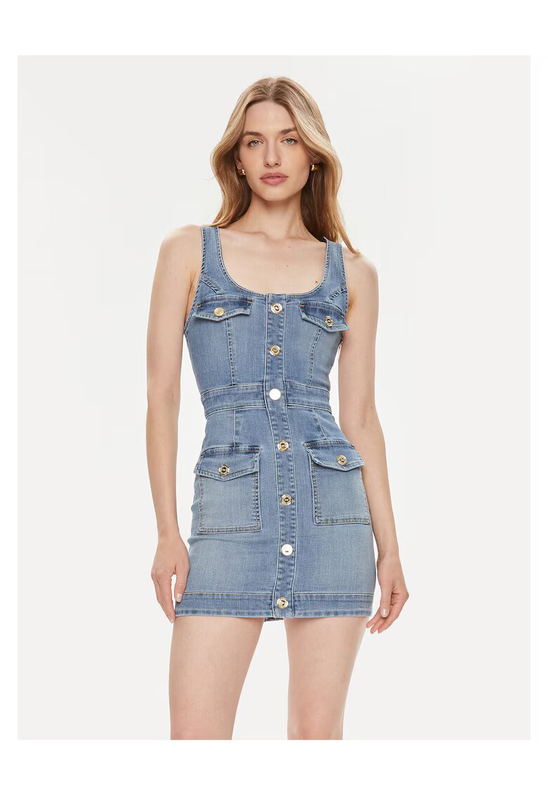Elisabetta Franchi Rochie din denim - albastru