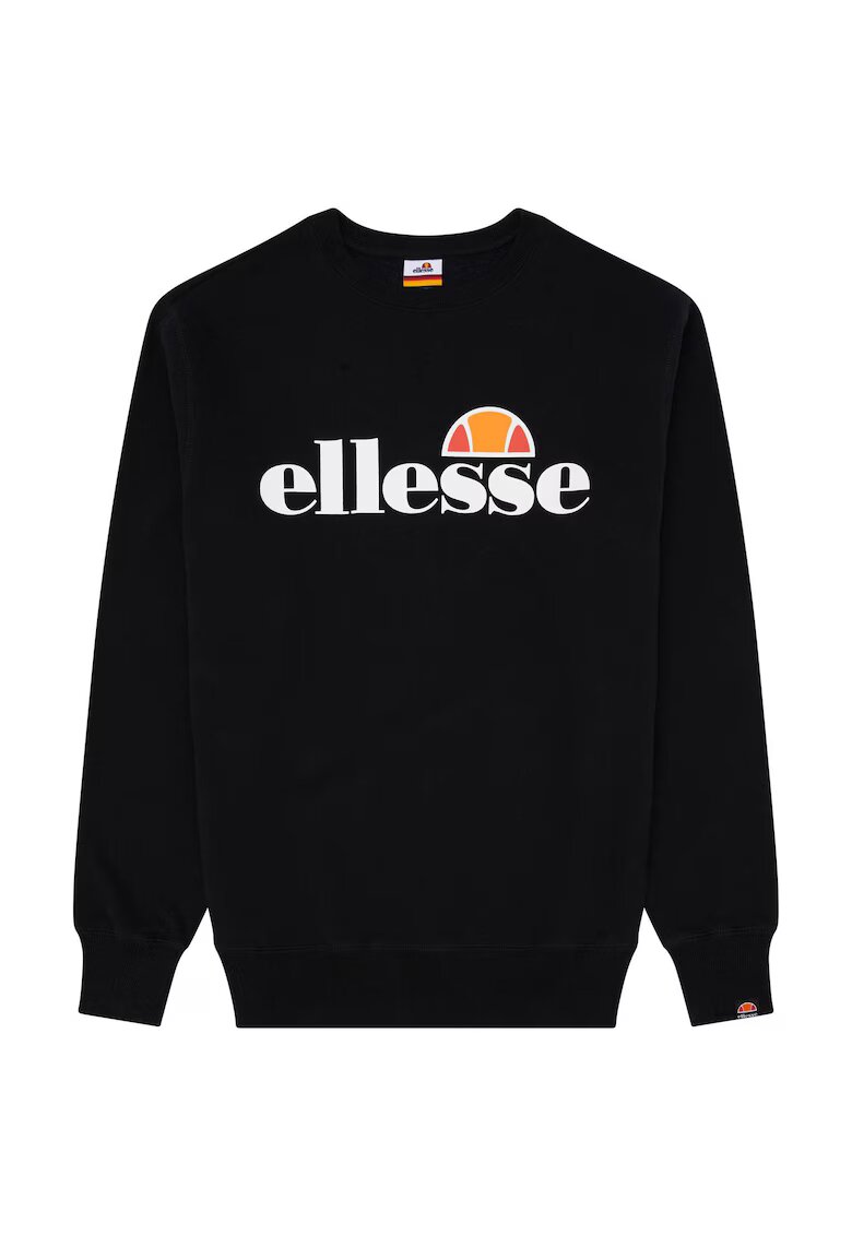 ELLESSE Bluza de trening cu decolteu la baza gatului si logo Succiso - Negru
