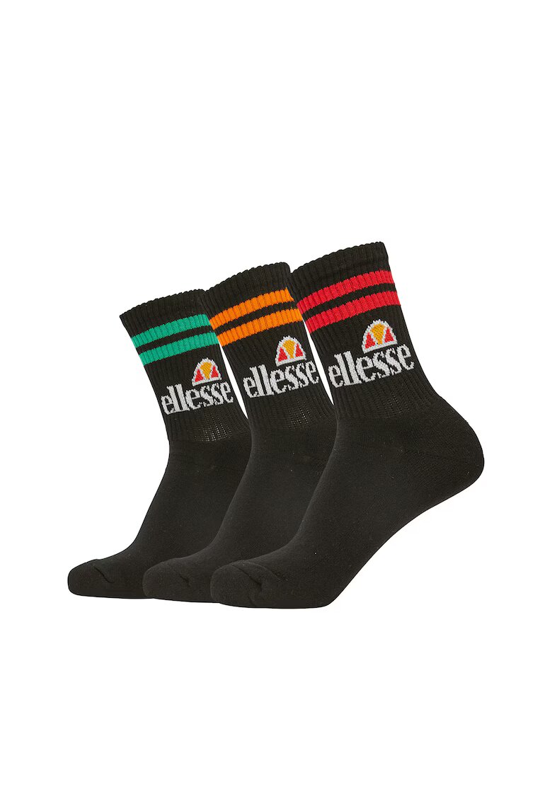 ELLESSE Set de sosete lungi unisex - 3 perechi - Negru/Multicolor