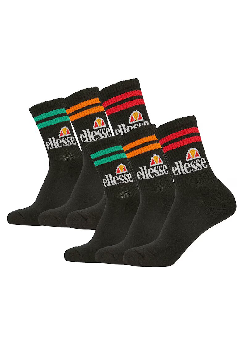 ELLESSE Set de sosete lungi unisex - 6 perechi - Negru/Multicolor