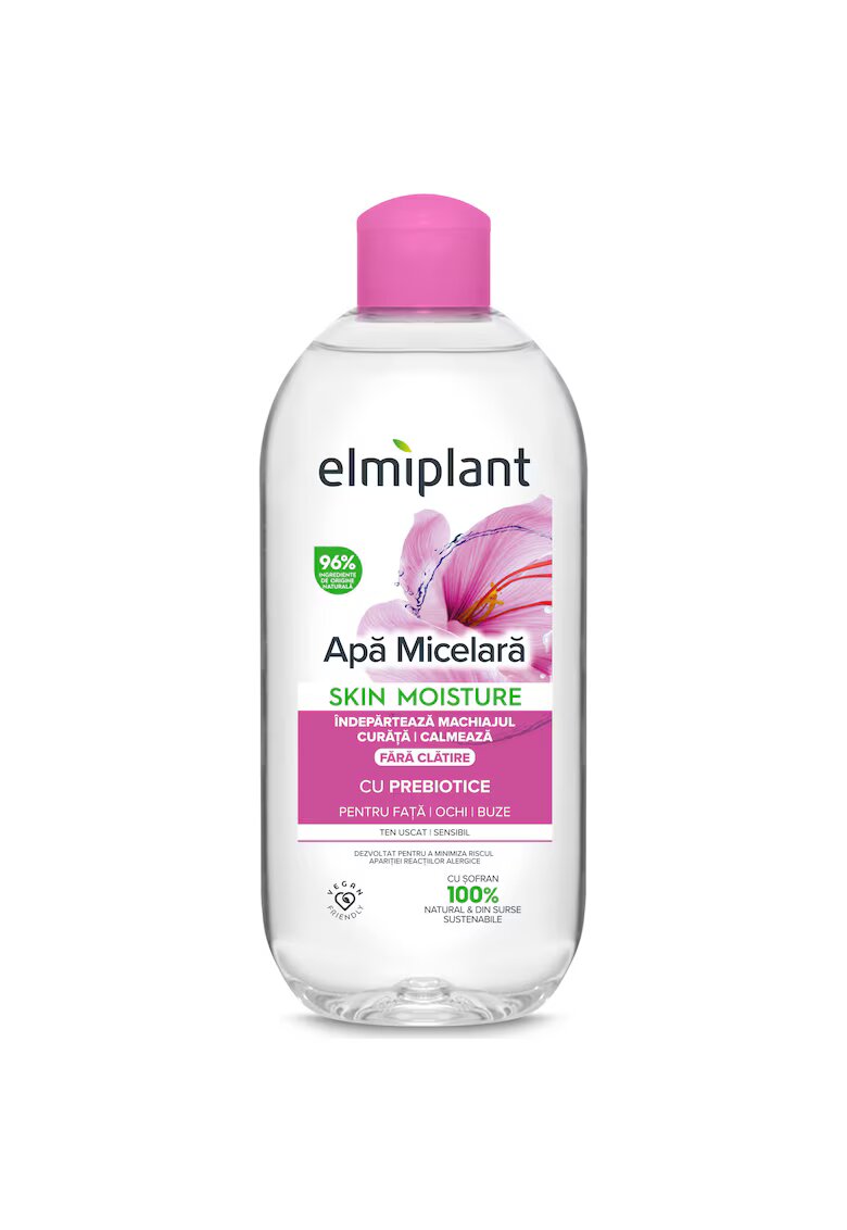 Elmiplant Apa micelara pentru ten uscat & sensibil -pentru fata - ochi si buze - cu Prebiotice - 400 ml