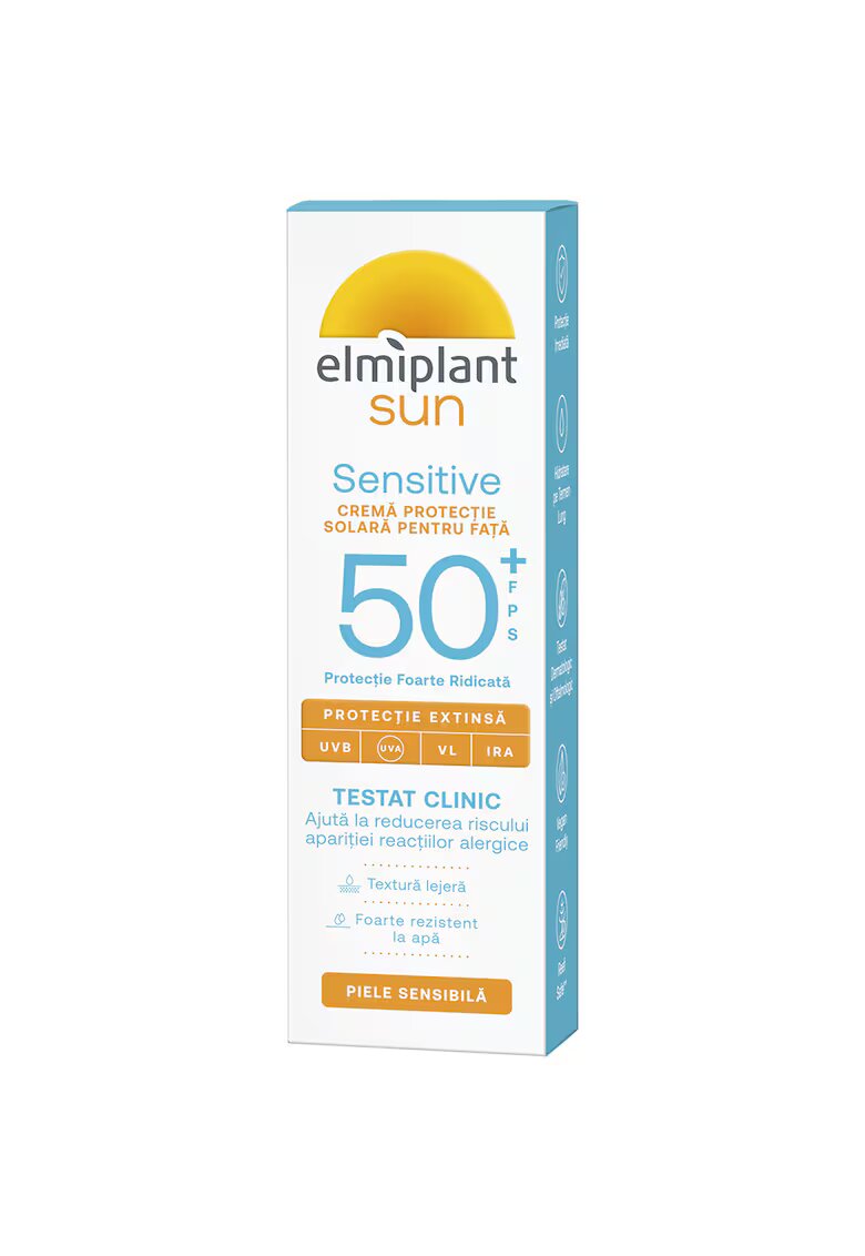 Elmiplant Crema protectie solara pentru Fata SPF50+ - Sensitive Sun - 50ml