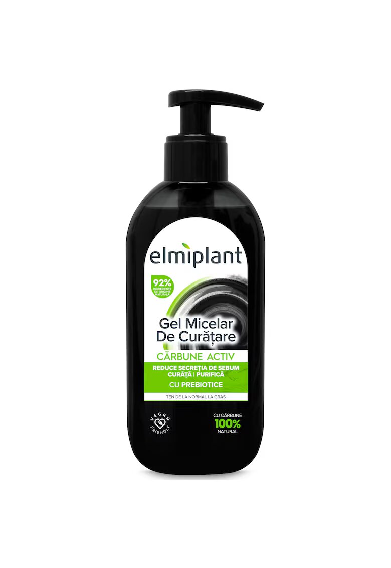 Elmiplant Gel micelar de curatare cu carbune pentru ten normal/gras - 200 ml