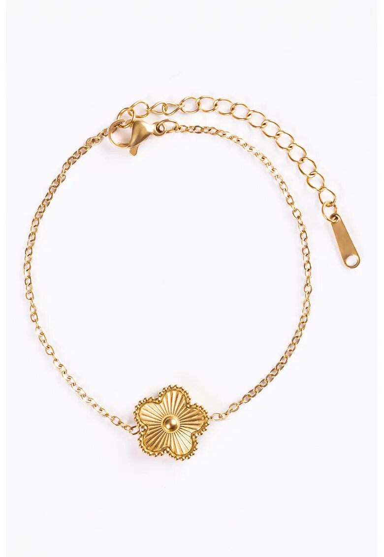 Emily Westwood Bratara placata cu aur de 18K si pandantiv floare - Auriu