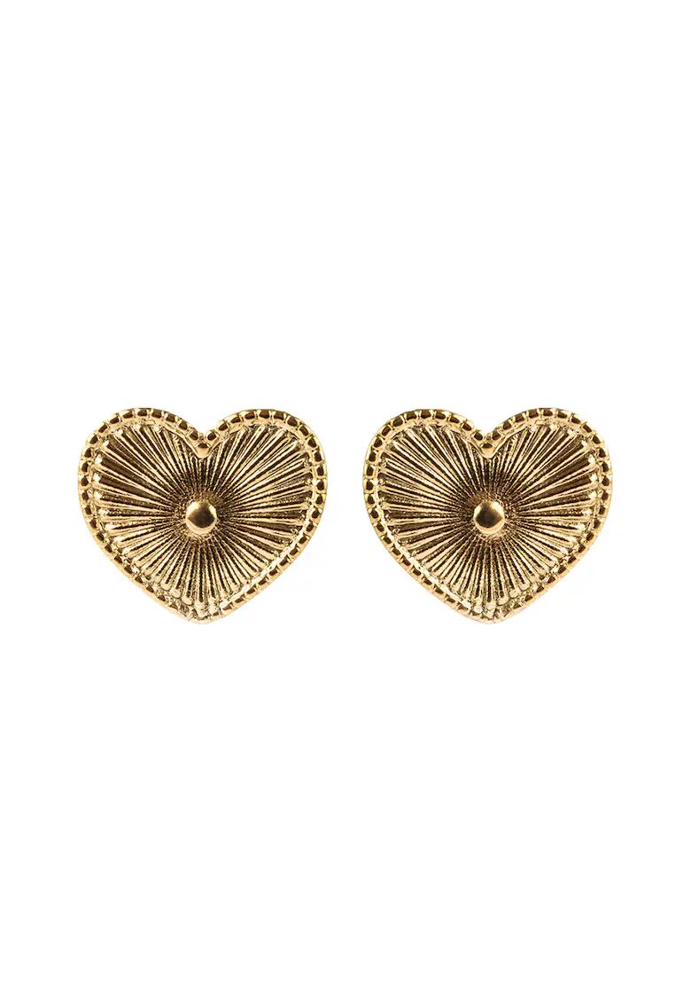 Emily Westwood Cercei in forma de inima - placati cu aur de 18K - Auriu